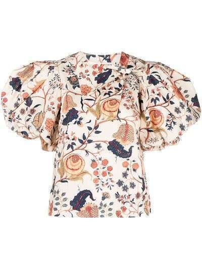 Ulla Johnson блузка с цветочным принтом и пышными рукавами