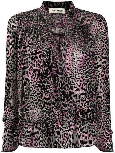 Zadig&Voltaire блузка Tori с леопардовым принтом