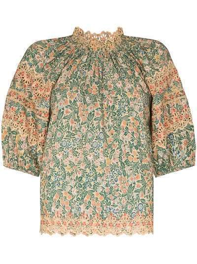 Ulla Johnson блузка Lorna с английской вышивкой