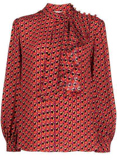 DVF Diane von Furstenberg шелковая блузка с геометричным принтом