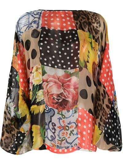 Dolce & Gabbana блузка с принтом в стиле пэчворк