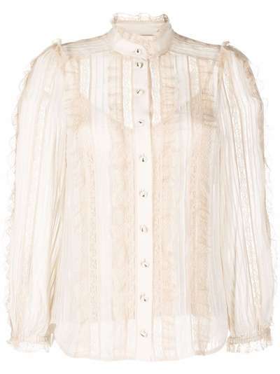 ZIMMERMANN блузка с длинными рукавами и кружевными оборками