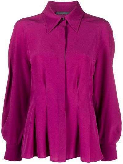 Alberta Ferretti блузка из смесового шелка с объемными рукавами
