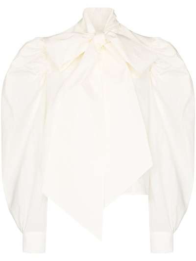 ANOUKI блузка с объемными рукавами и бантом