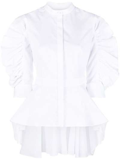 Alexander McQueen блузка со сборками на рукавах и баской