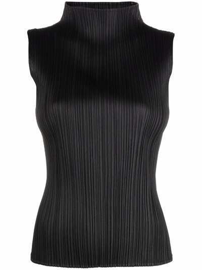 Pleats Please Issey Miyake плиссированный топ с высоким воротником