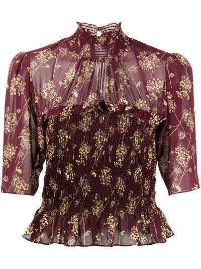 Cinq A Sept полупрозрачная блузка с цветочным принтом
