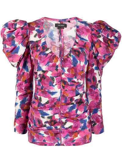 Isabel Marant блузка с цветочным принтом и пышными рукавами