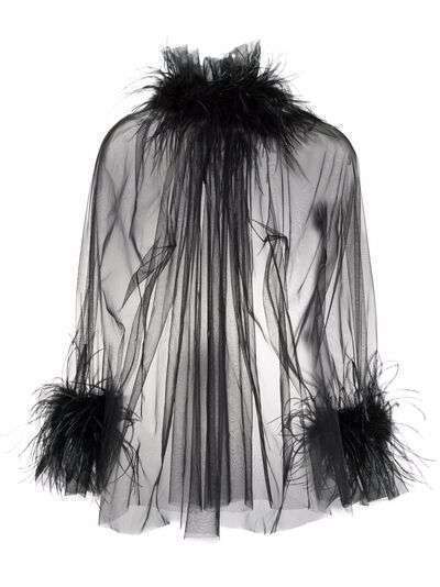 Styland прозрачная блузка с перьями