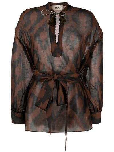 Bazar Deluxe блузка с геометричным принтом и длинными рукавами