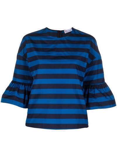 RED Valentino ruffle-sleeve striped top