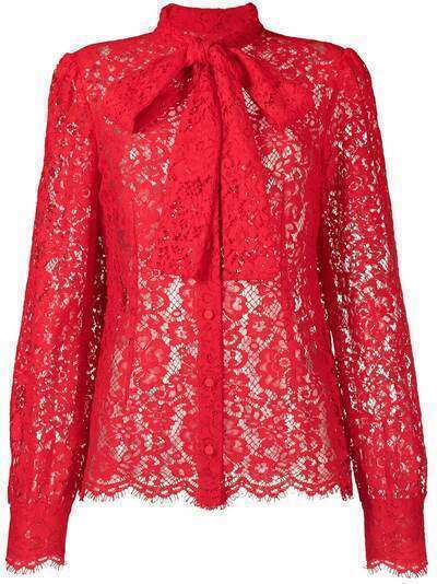 Dolce & Gabbana кружевная блузка с бантом