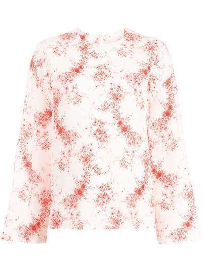 Valentino шелковая блузка с цветочным принтом