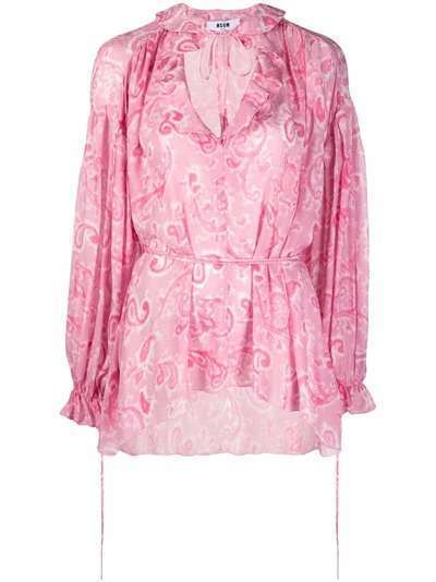 MSGM блузка с оборками и принтом пейсли