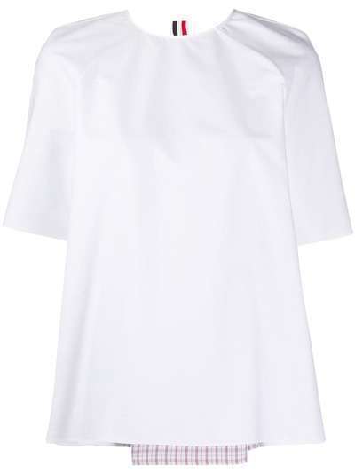 Thom Browne блузка широкого кроя со вставкой в клетку