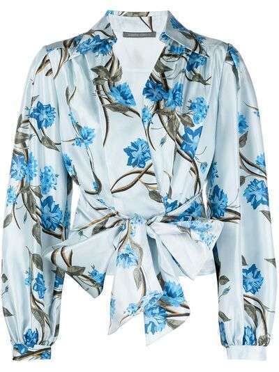 Alberta Ferretti укороченная блузка с цветочным принтом