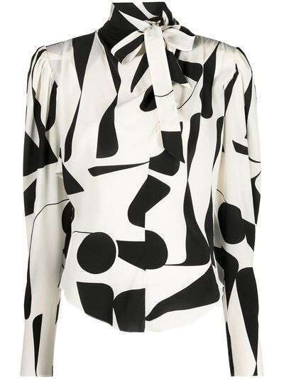 Isabel Marant блузка с завязками и абстрактным принтом