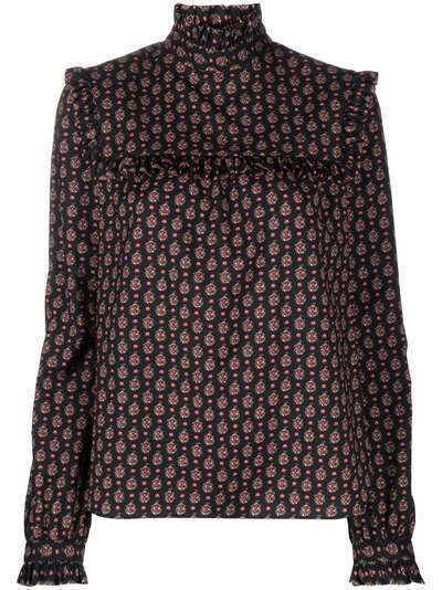 Saint Laurent блузка с цветочным принтом