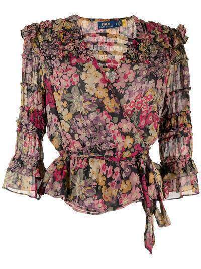Polo Ralph Lauren блузка с запахом и цветочным принтом