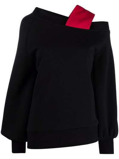Atu Body Couture блузка асимметричного кроя с контрастным ремешком