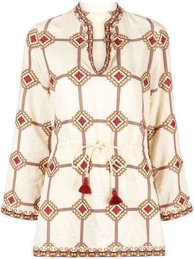 Tory Burch блузка с геометричным принтом