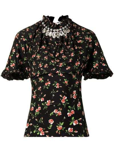 Paco Rabanne блузка с цветочным принтом