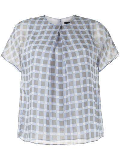 Emporio Armani клетчатая блузка с короткими рукавами