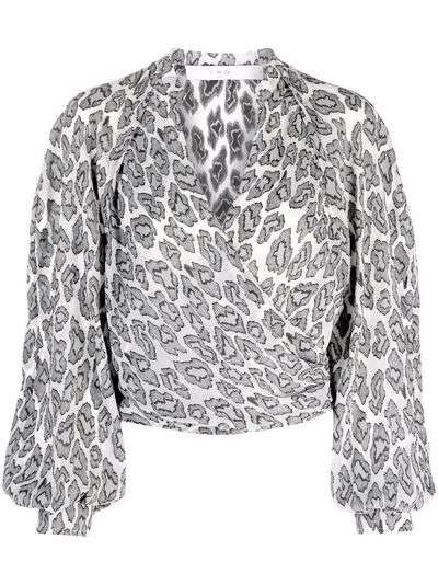 IRO блузка с запахом и леопардовым принтом