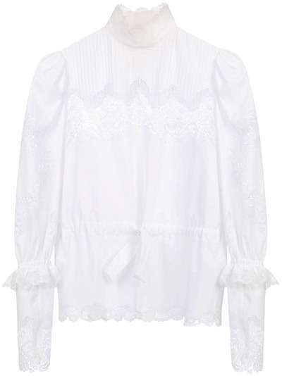 Dolce & Gabbana блузка с кружевом и прозрачными вставками