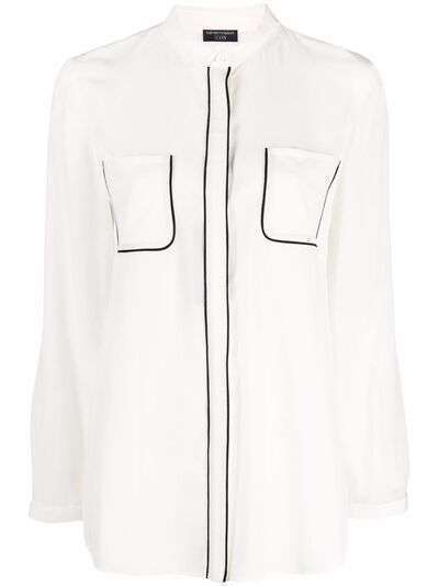 Emporio Armani шелковая блузка с контрастной отделкой
