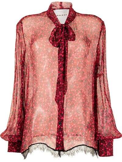 ERMANNO FIRENZE прозрачная блузка с цветочным принтом