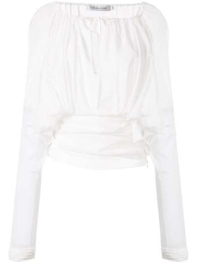 Christopher Esber полупрозрачная блузка со сборками