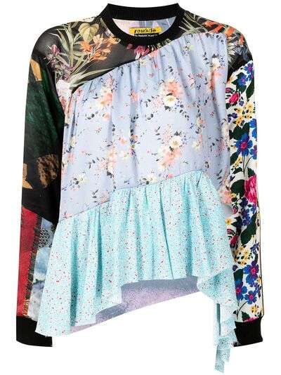 Marques'Almeida расклешенная блузка с цветочным принтом