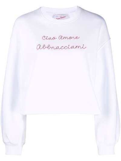Giada Benincasa embroidered-slogan long-sleeve sweatshirt