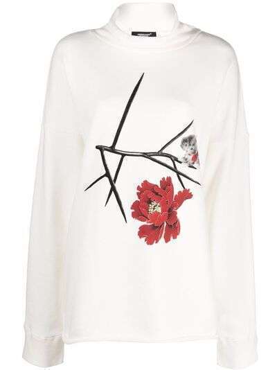 UNDERCOVER floral-print high-neck sweatshirt