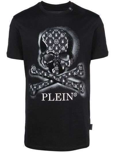 Philipp Plein футболка с кристаллами и принтом Skull
