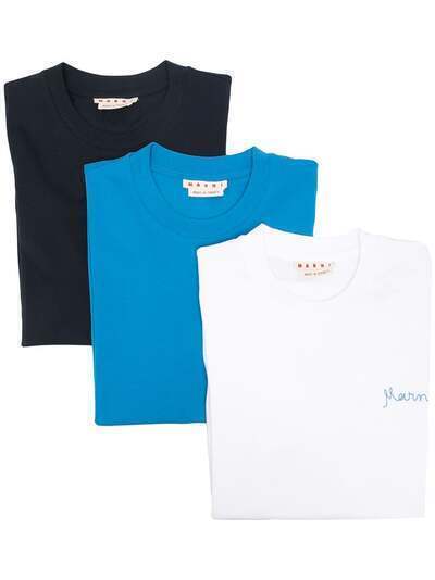 Marni набор из трех футболок с вышитым логотипом