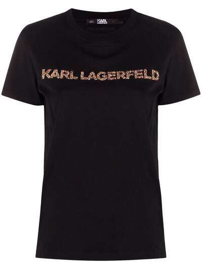 Karl Lagerfeld футболка с декорированным логотипом