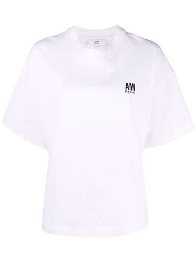 AMI Paris футболка с вышитым логотипом