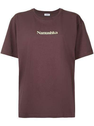 Nanushka футболка с вышитым логотипом