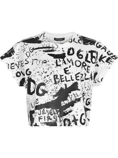 Dolce & Gabbana укороченная футболка с надписью