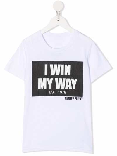 Philipp Plein Junior футболка Win My Way с графичным принтом