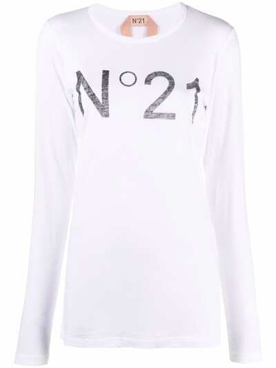 Nº21 футболка с длинными рукавами и логотипом