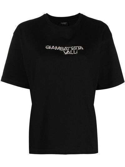 Giambattista Valli футболка с кристаллами и логотипом