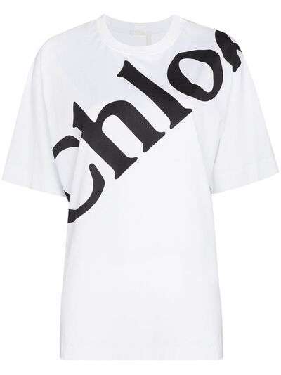 Chloé футболка оверсайз с логотипом