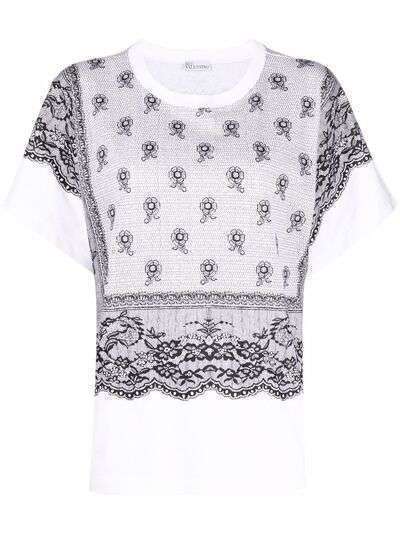RED Valentino lace-print T-shirt