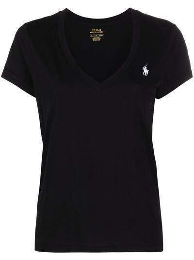 Polo Ralph Lauren футболка с V-образным вырезом и вышитым логотипом
