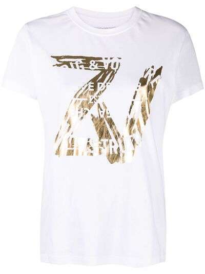 Zadig&Voltaire футболка с логотипом металлик