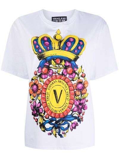 Versace Jeans Couture футболка с графичным принтом и плиссировкой