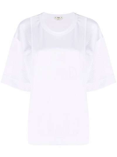 Fendi футболка с сетчатой вставкой
